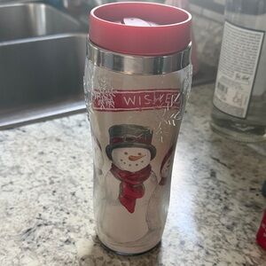 3/$6 Kohl's Snowman Travel Mug with Red Lid
